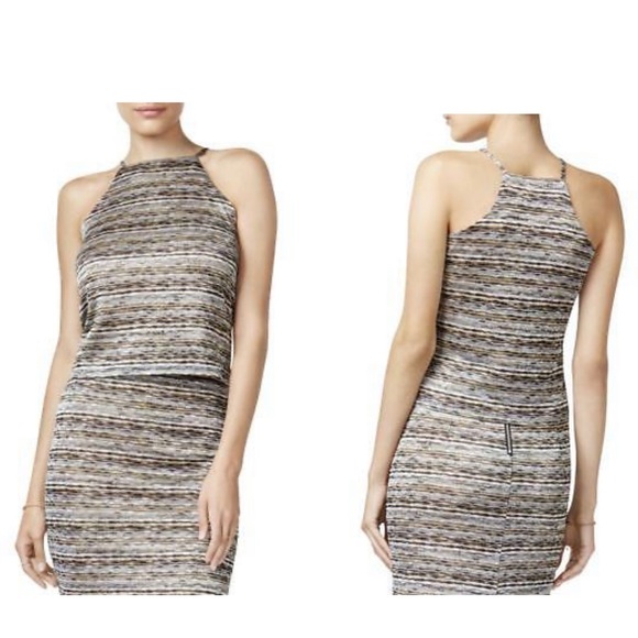 Bar III Dusty Olive Jacquard Top (XS) - Picture 12 of 12